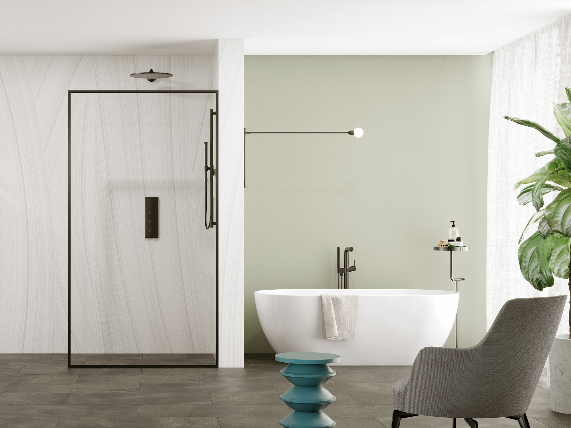 Entworfen von Ippolito Fleitz Group, holen die Stuttgarter Innenarchitekten mit teils abstrahierten Motiven die Natur ins Interior.
