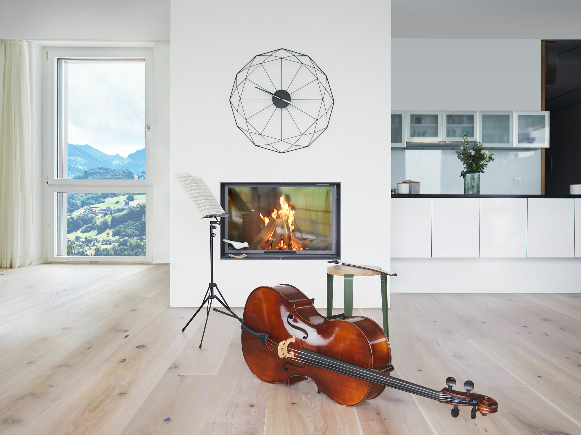 Die Holzstruktur wird durch traditionelle Bürst- und Hobeltechniken hervorgehoben. Im Bild: Ausführung in Eiche Avorio
