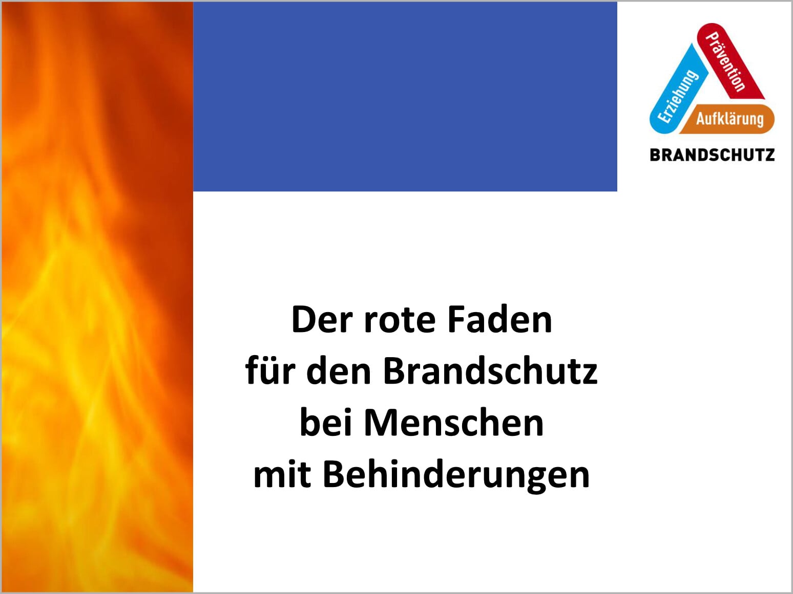 Fachempfehlung Brandschutz: Menschen mit Behinderung