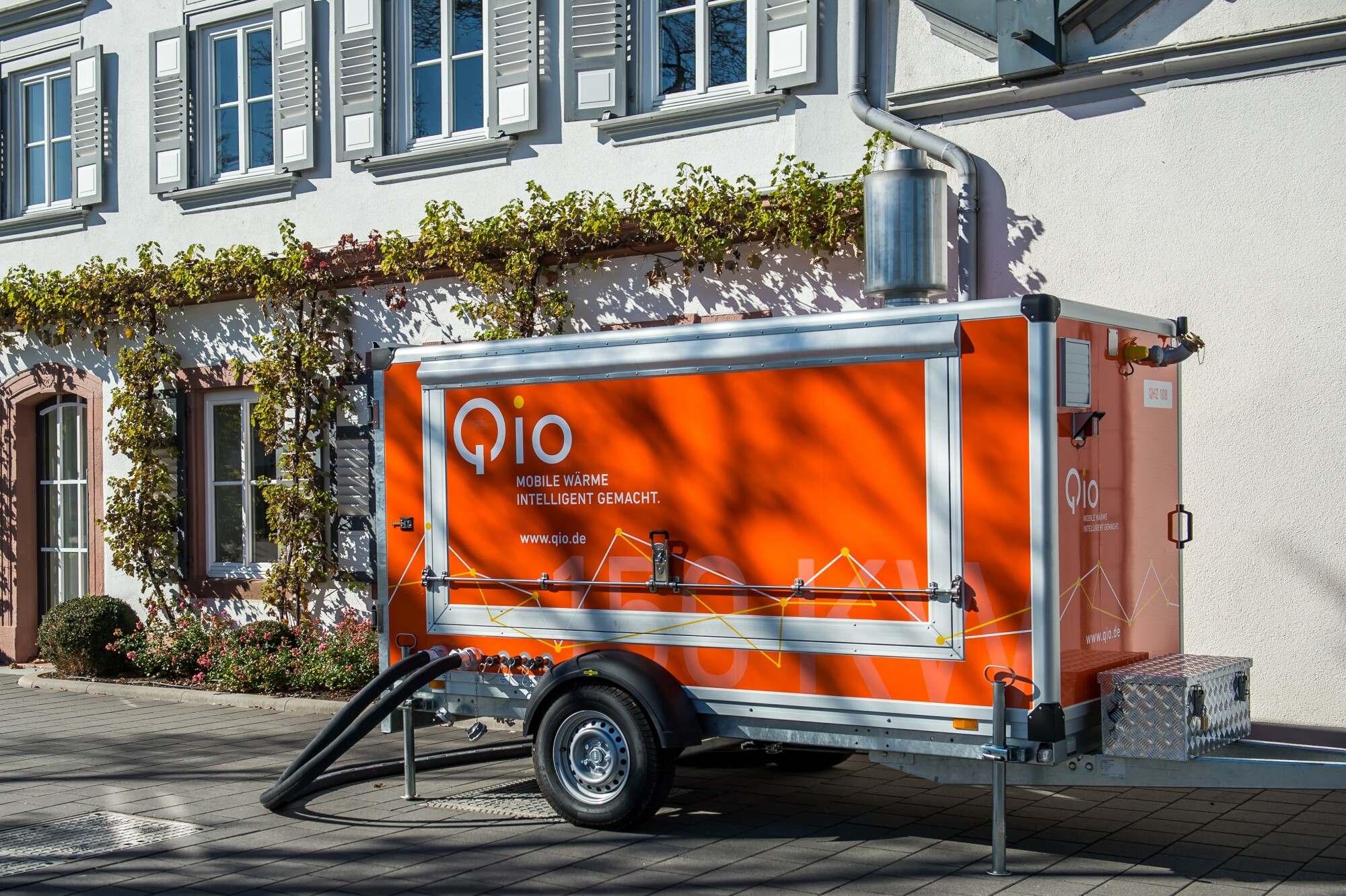 Der Einsatz mobiler Heizzentralen mit stetiger Betriebsdatenüberwachung hilft, Risiken zu minimieren, Zeit zu gewinnen und somit Umsätze zu sichern. Im Bild: Modell QHZ 150