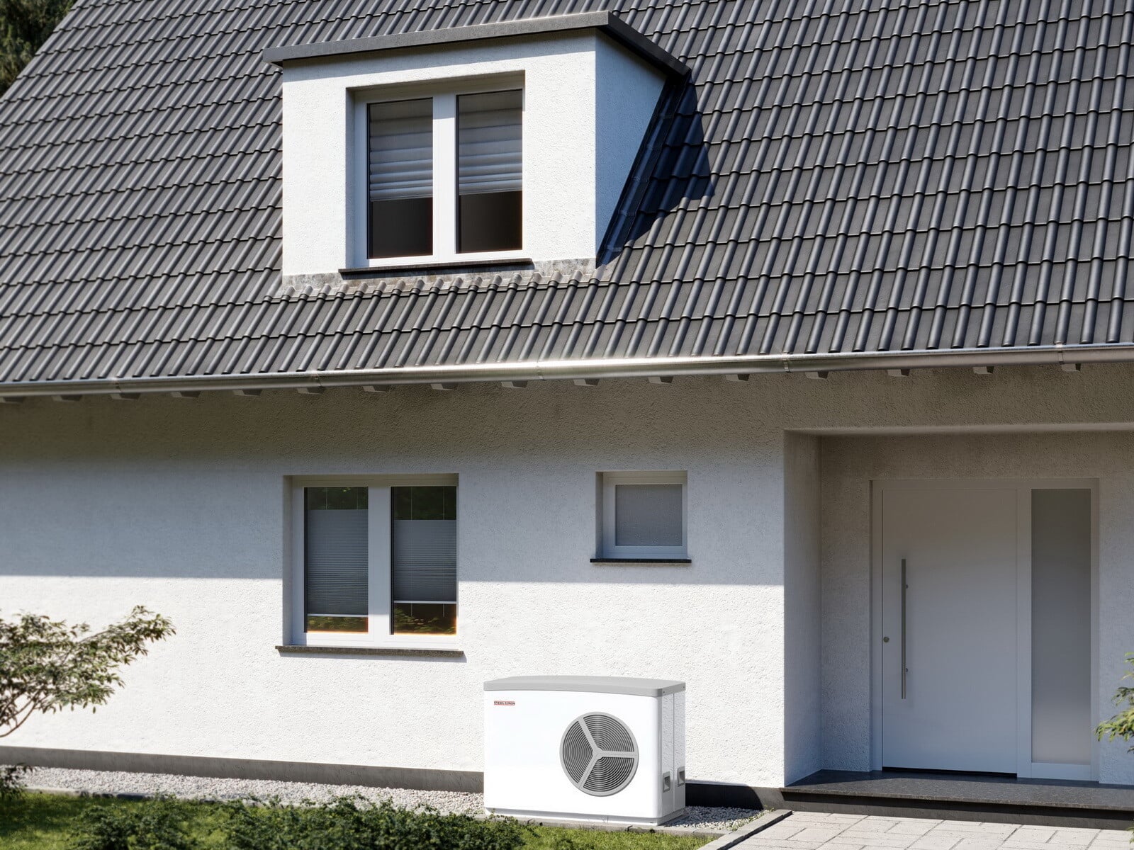 Vor allem bei Modernisierungen ist die außenaufgestellte Luft-Wasser-Wärmepumpe WPL 25, kombiniert mit dem Integralspeicher HSBC, eine sinnvolle Lösung.