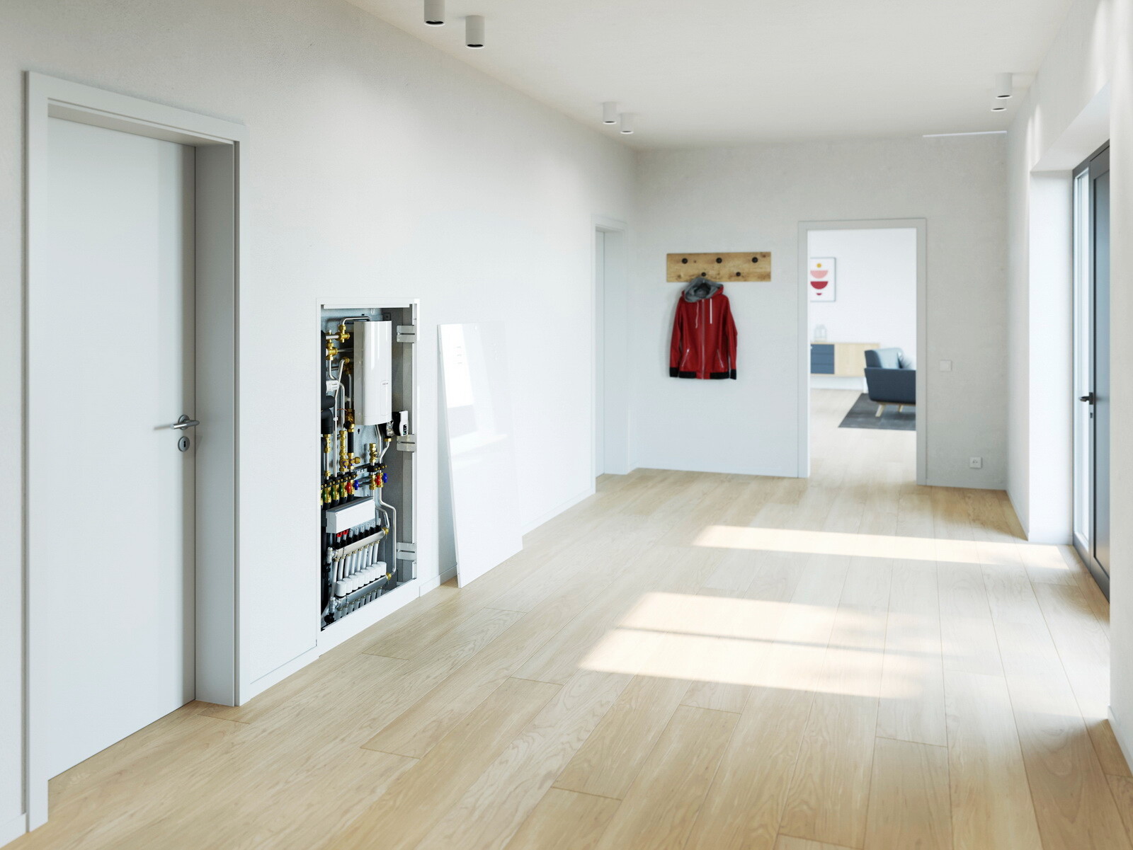 Die Wohnungsstation WS-DUO T Premium des Herstellers Stiebel Eltron kombiniert zentrale Wärmeerzeugung und dezentrale Trinkwarmwasserversorgung.