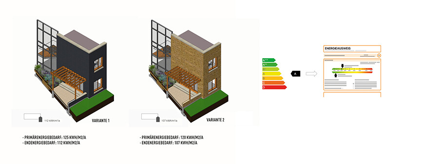 Werden Änderungen am Modell, in der Zeichnung oder an den Einstellungen für die Energieanalyse vorgenommen, werden diese in den Auswertungen angezeigt.