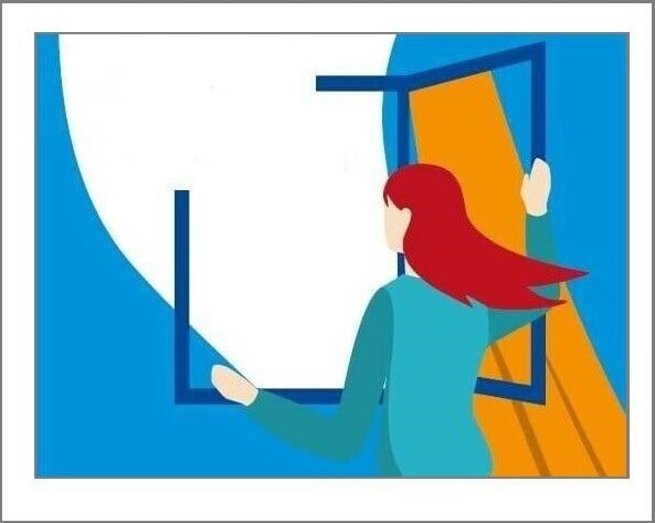 Richtig lüften schützt. Auf dem Fensteranhänger stehen Tipps und er erinnert an regelmäßiges Lüften zum Beispiel in Schulen.