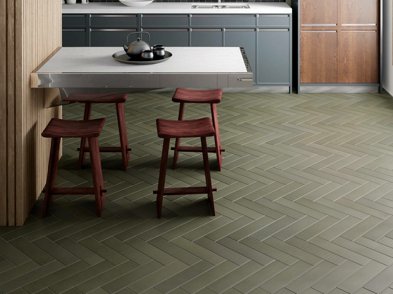 Gleich drei Interiortrends vereint die Feinsteinzeugkollektion Babylone des spanischen Herstellers Equipe Cerámicas: ... 
