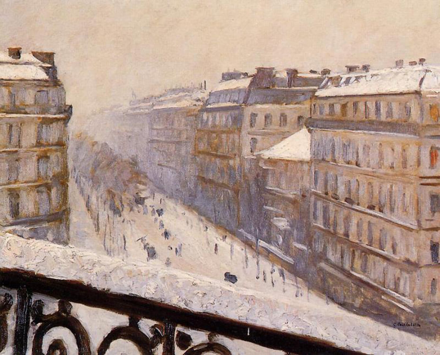 Der Boulevard Haussmann mit einigen Gebäuden, die die typischen Fenêtre Haussmannienne haben