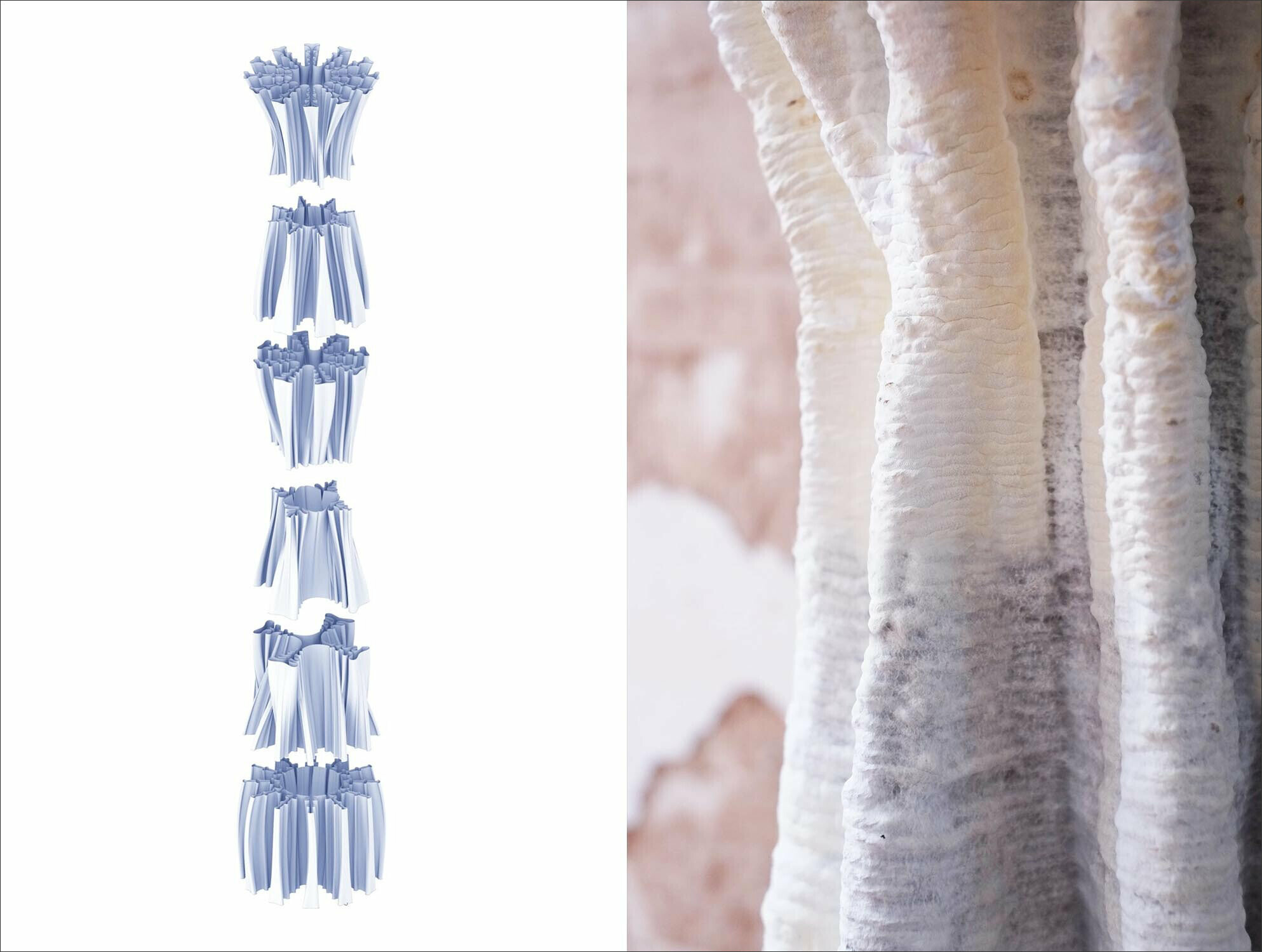 Die Stütze mit dem Titel The Tree Column vom Londoner Blast Studio erwacht nach einer Weile wortwörtlich zum Leben.