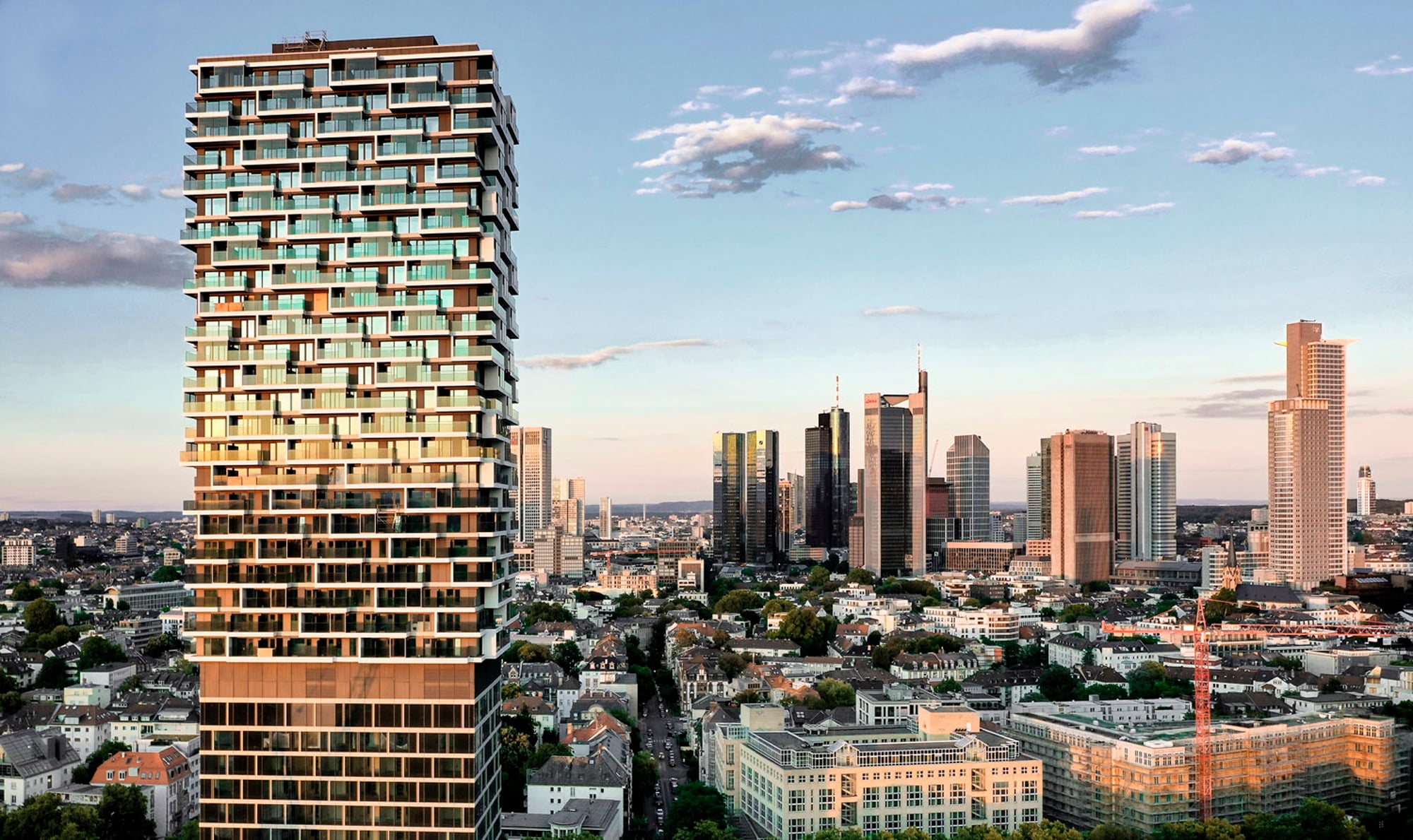 Mit 145 Metern ist es bei weitem nicht das höchste Hochhaus Frankfurts.
