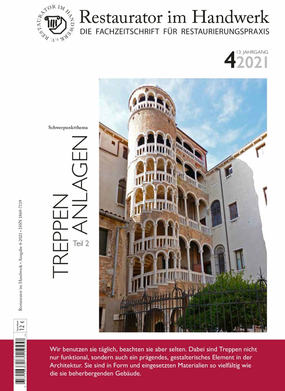 Fachzeitschrift Restaurator im Handwerk, Heft 4/2021