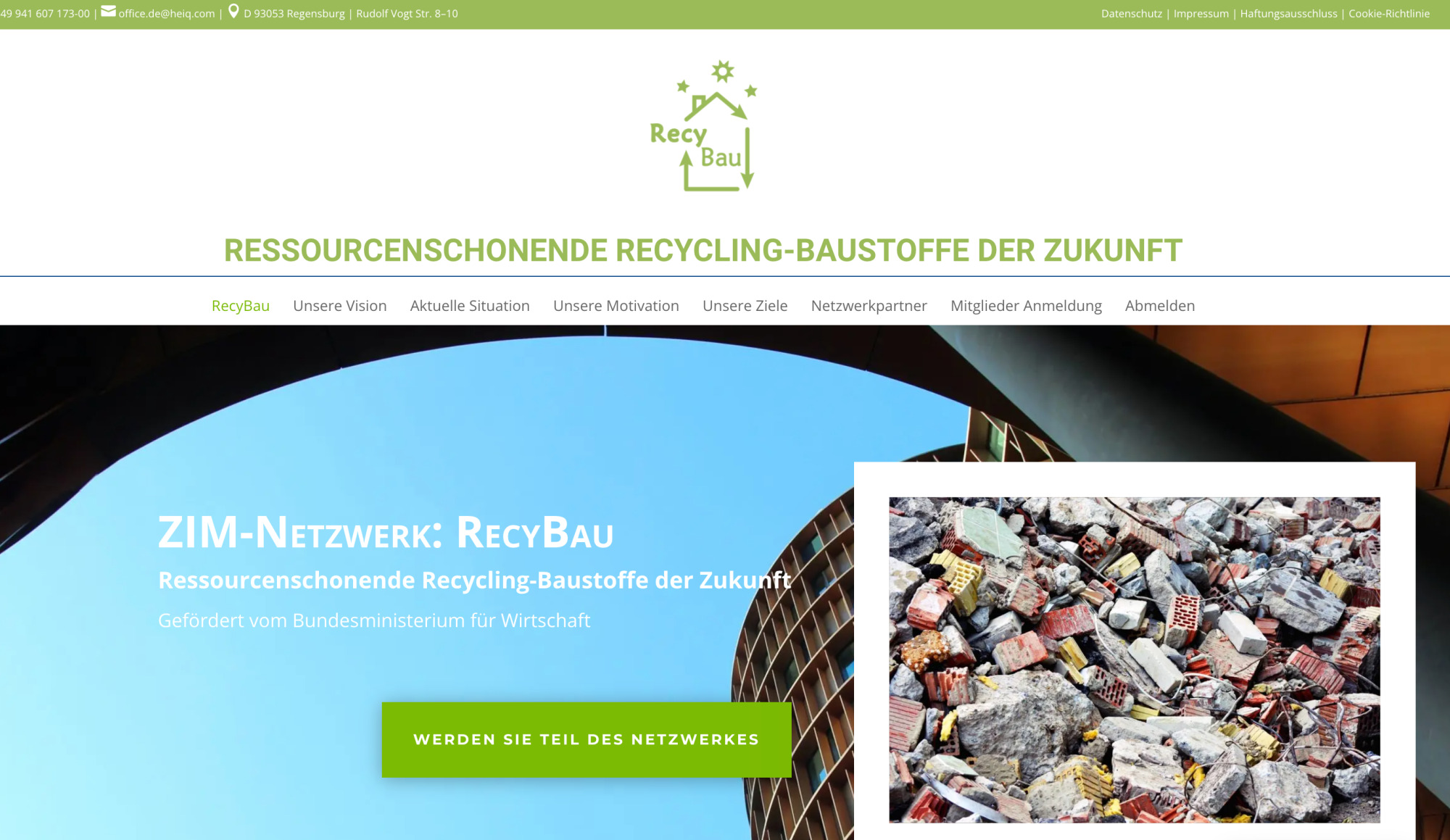 Das Netzwerk hat die Entwicklung ressourcenschonender mineralischer Recycling-Baustoffe zum Ziel.