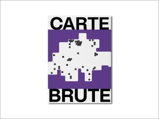 Die Carte Brute zeigt schweizer Sichtbetonbauten auf einem großen Faltposter, zusammengestellt von Heartbrut.