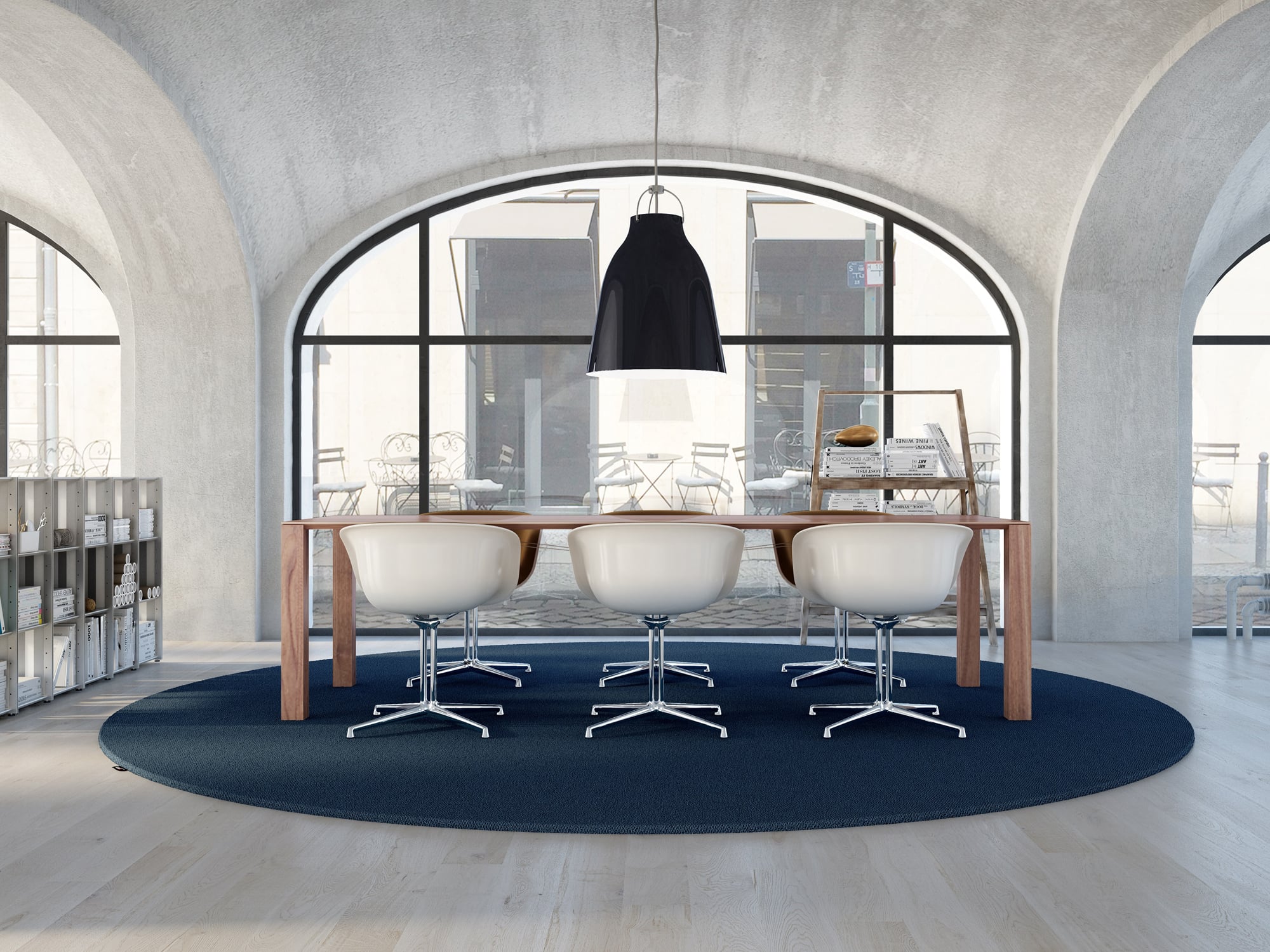 Object Carpet hat mit dive deep! einen tiefen Blauton für die Teppichqualitäten Allure 1011 und Maxime 6871 herausgebracht. Im Bild Allure 1011