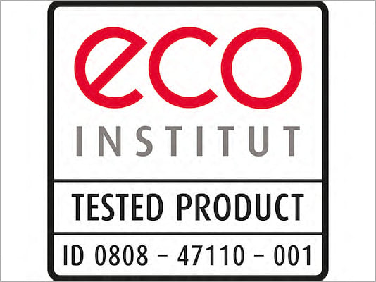 Mit dem eco-Label zertifizierte Produkte sind arm an Emissionen (Ausgasungen) und schädlichen Inhaltsstoffen