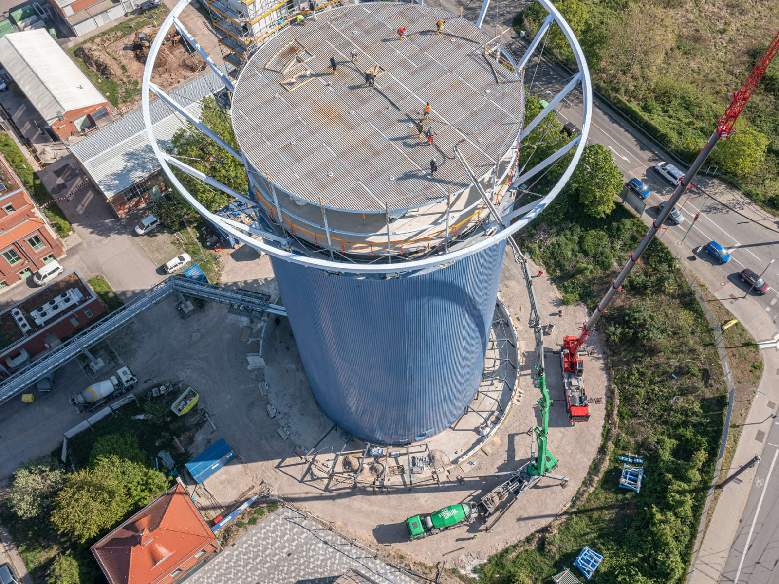 55 Meter hoch ist der Energie- und Zukunftsspeicher, das künftige Wahrzeichen der Heidelberger Stadtwerke.
