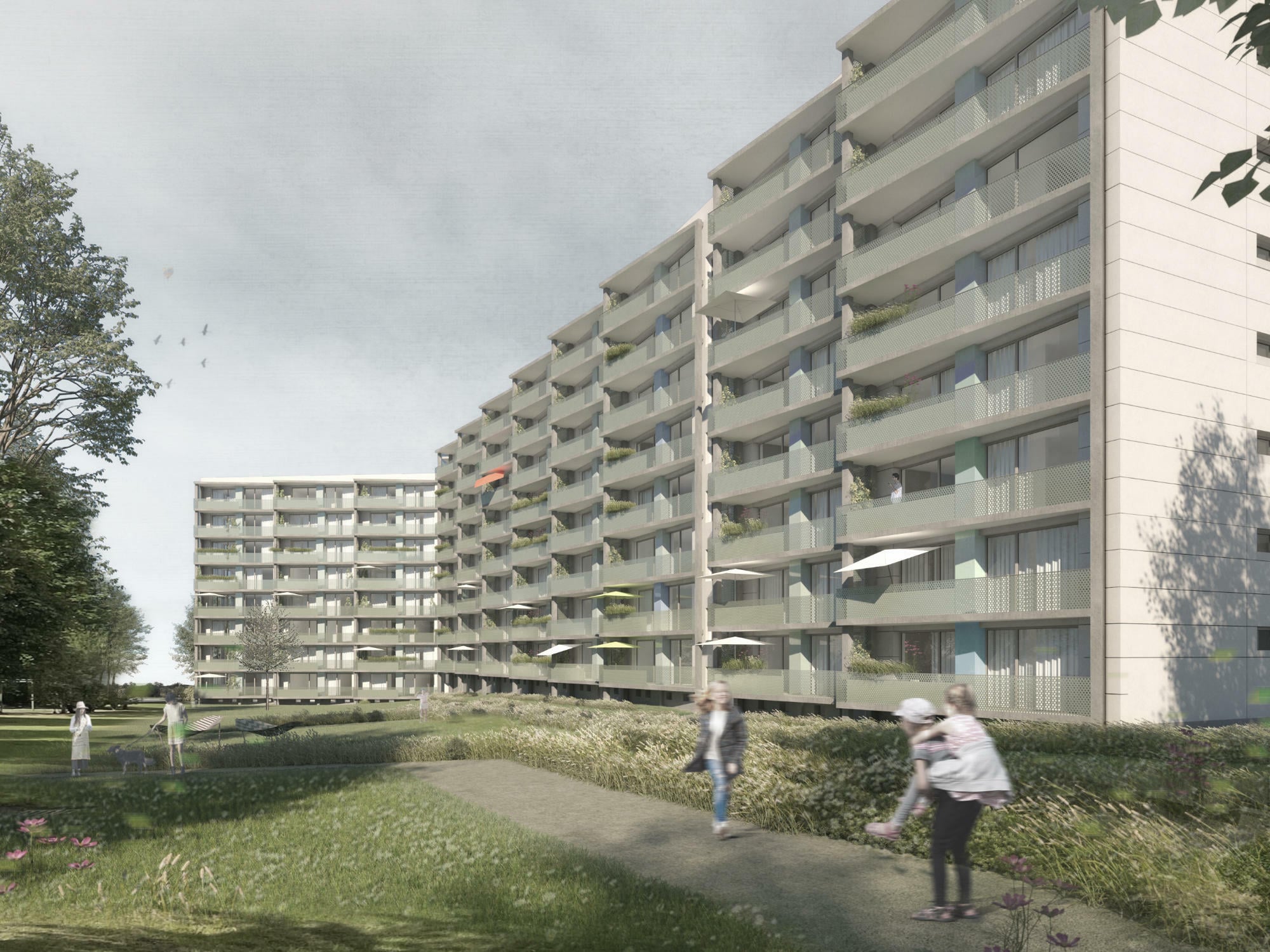 Der Wohnkomplex an der Mozartstraße in Wolfsburg stammt aus den 1960er-Jahren und entspricht nicht mehr den aktuell geltenden baurechtlichen und energetischen Vorgaben.