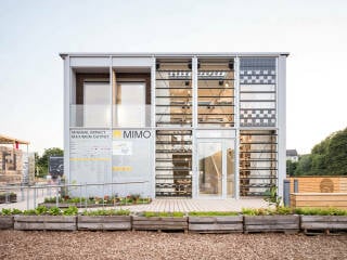 Das Projekt MIMO (für: Minimal Impact – Maximal Output) des Teams der Hochschule Düsseldorf ist eigentlich als Aufstockung des nicht weit vom Wettbewerbsgelände entfernten Cafés Ada geplant.