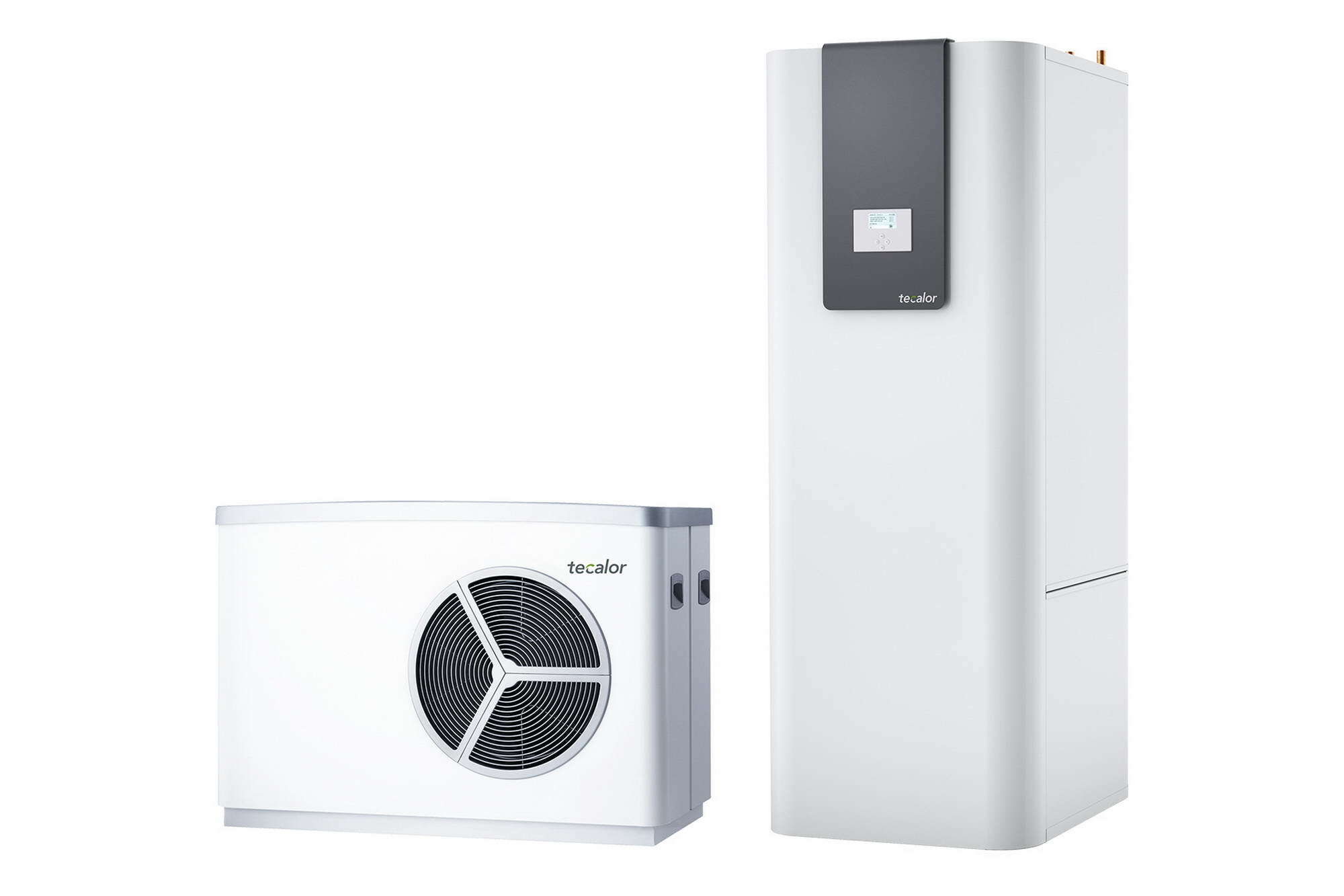 Eines von drei Sets für die Sanierung: Das Set TTL 5.6 ACS TSBC beinhaltet die Luft-Wasser-Wärmepumpe TTL 5.6 ACS und den Integralspeicher TSBC 200 mit integriertem Wärmepumpen-Manager WPM