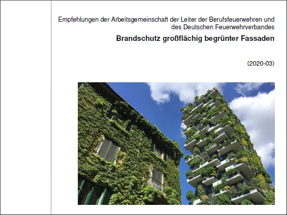Brandschutz großflächig begrünter Fassaden