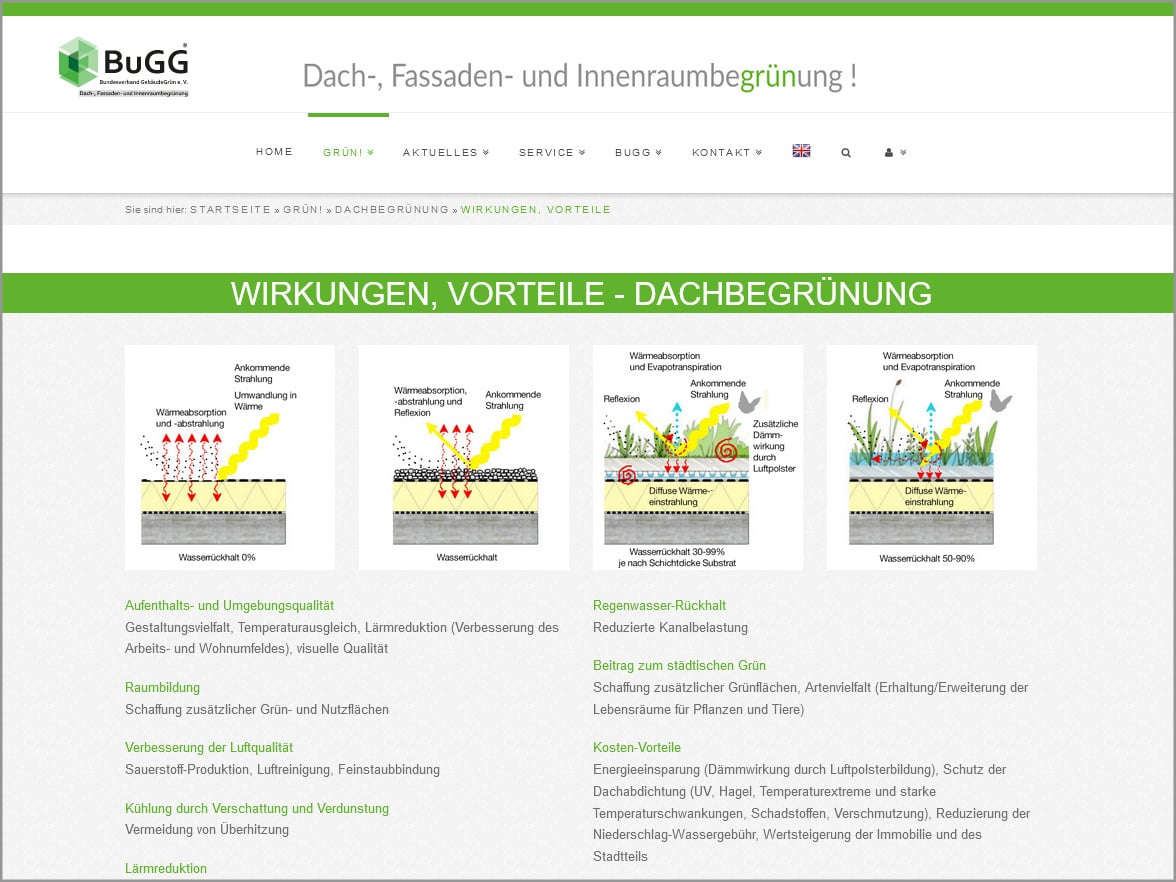 Auf der Website des BUGG finden sich u.a. Informationen zu Dachbegrünungen...