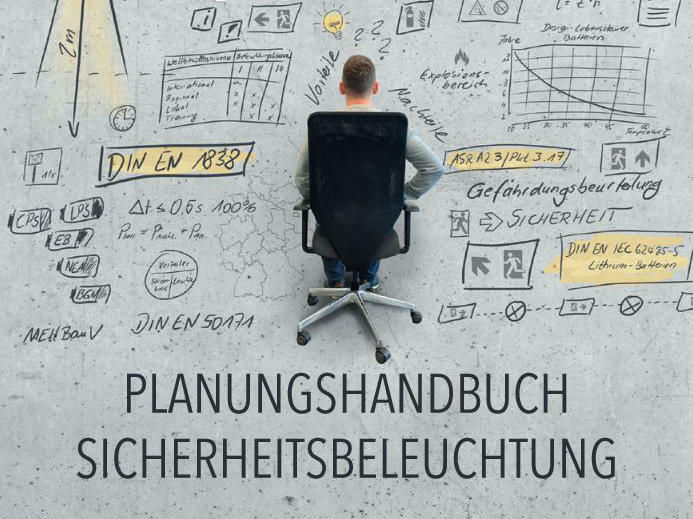 Das Planungshandbuch steht zum kostenlosen Download bereit und unterstützt bei der Einrichtung von Sicherheitsbeleuchtungsanlagen. 