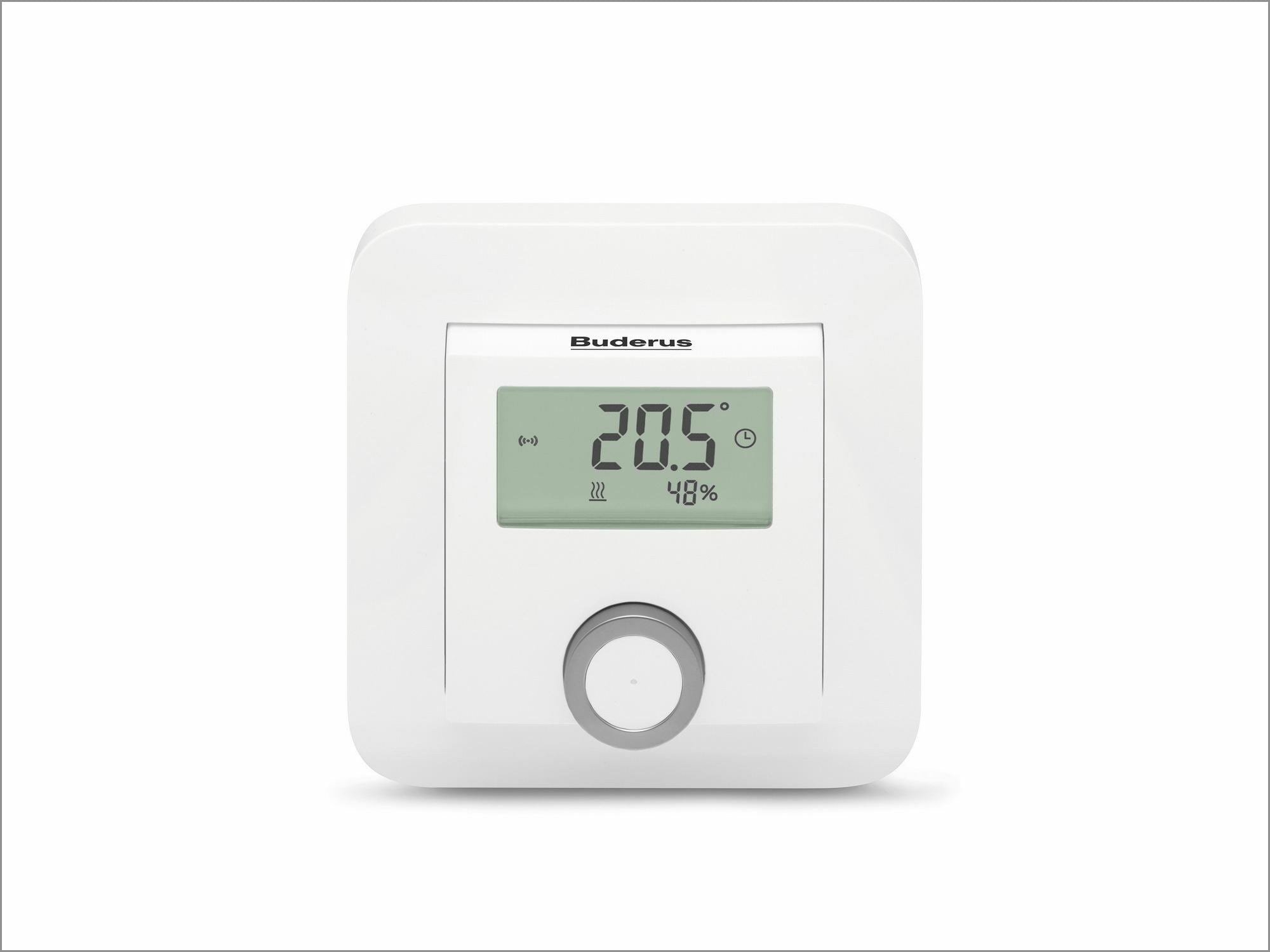 Die Einzelraumregelung SRC plus ermöglicht eine direkte Kommunikation zwischen der Wärmepumpe bzw. dem Brennwertgerät und den digitalen Buderus Raumthermostaten über ein Funkmodul, ohne dass ein separater Smart-Home-Controller benötigt wird.