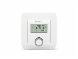 Die Einzelraumregelung SRC plus ermöglicht eine direkte Kommunikation zwischen der Wärmepumpe bzw. dem Brennwertgerät und den digitalen Buderus Raumthermostaten über ein Funkmodul, ohne dass ein separater Smart-Home-Controller benötigt wird.