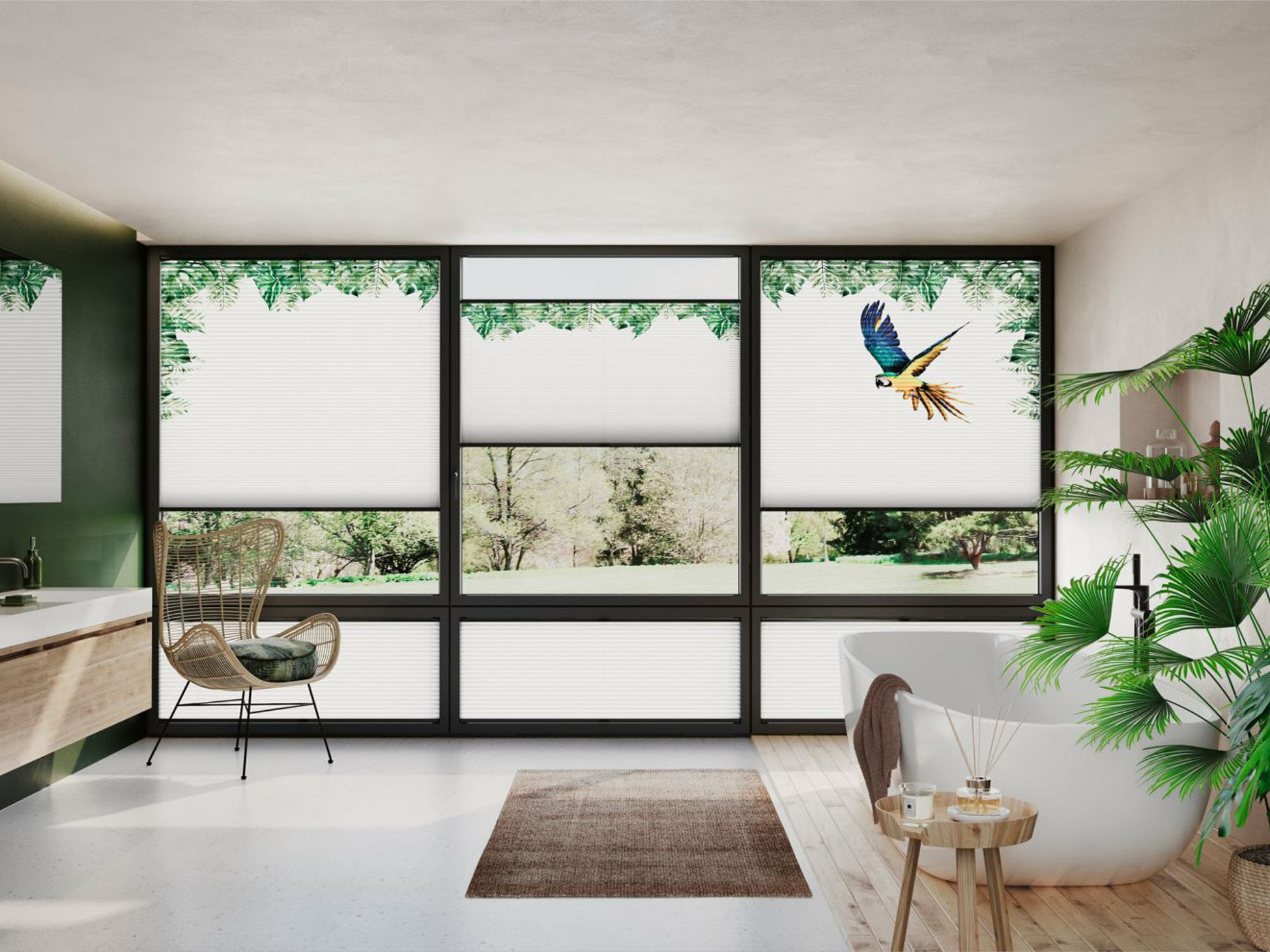15 Dessins mit floralen, tierischen und abstrakten Motiven ergänzen die Wabenplissee-Kollektion von MHZ.