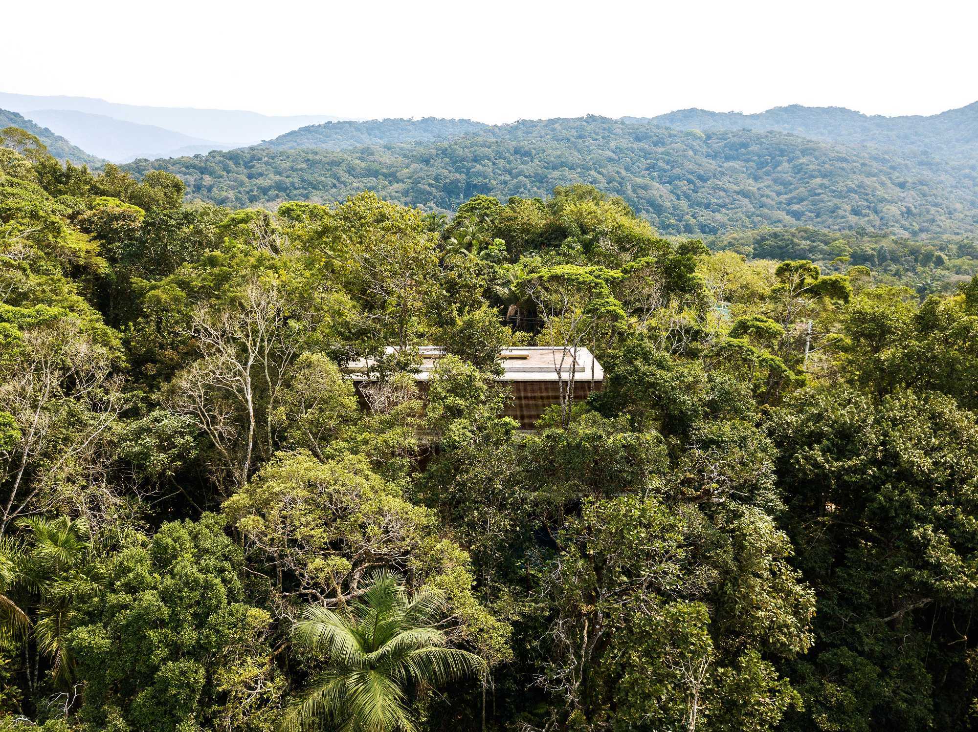 Das Grundstück ist Teil der Serra do Guararu, einer bewaldeten Küstenregion im Bundesstaat São Paulo.