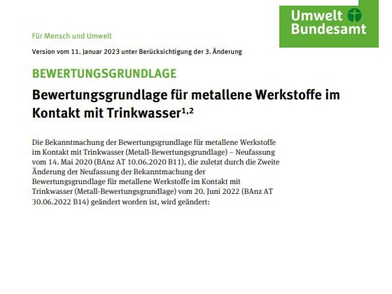 Metall-Bewertungsgrundlage