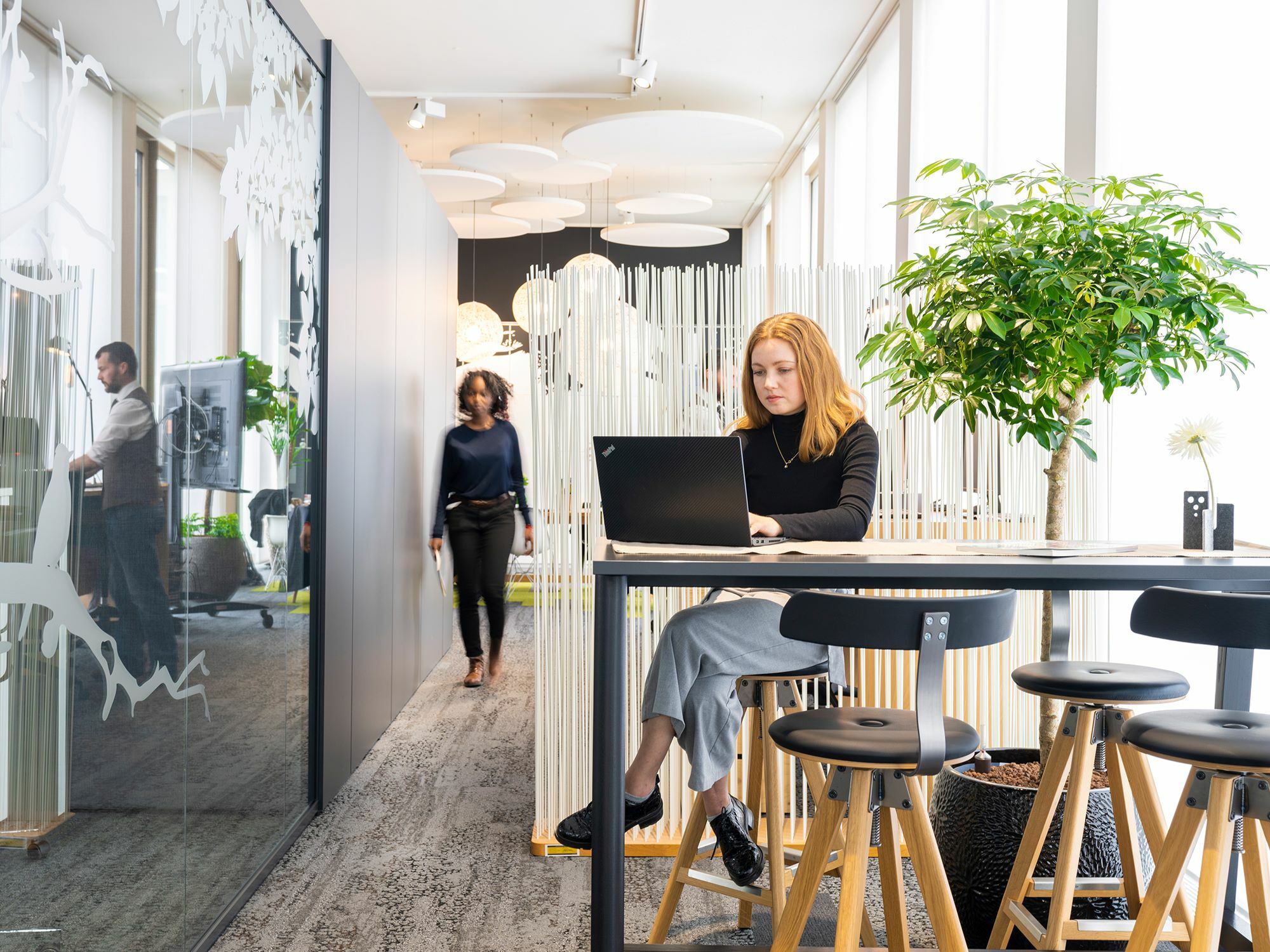 In begrünten Innenräumen sinkt das Stressniveau, während die Konzentration, Motivation und Kreativität steigen.