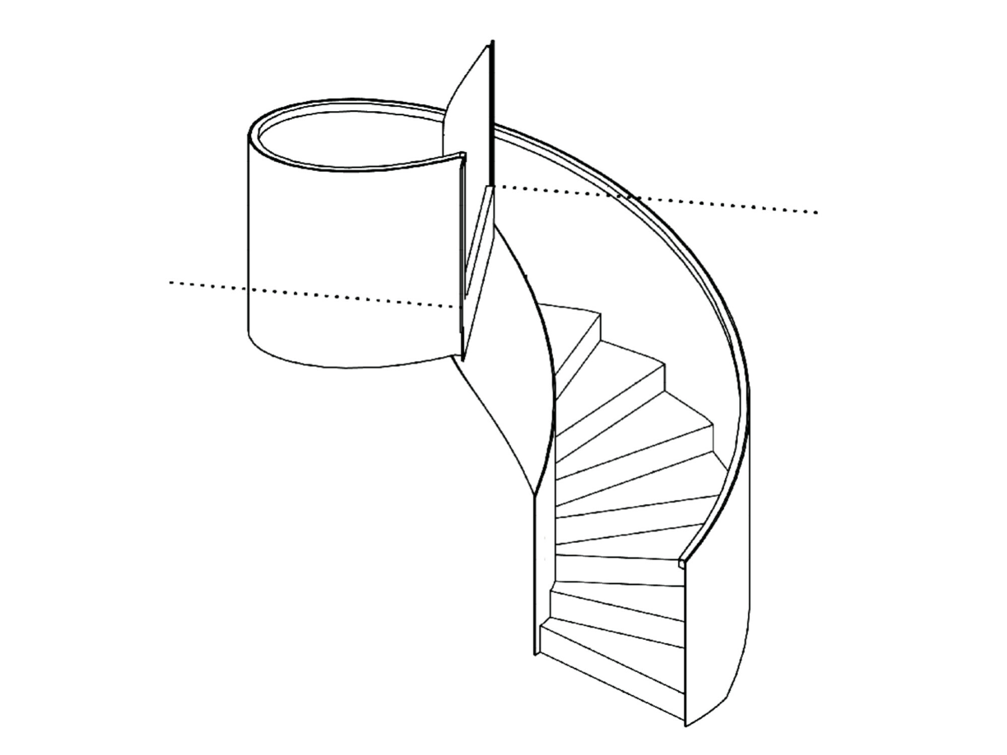 Wendeltreppe mit Brüstungsgeländer