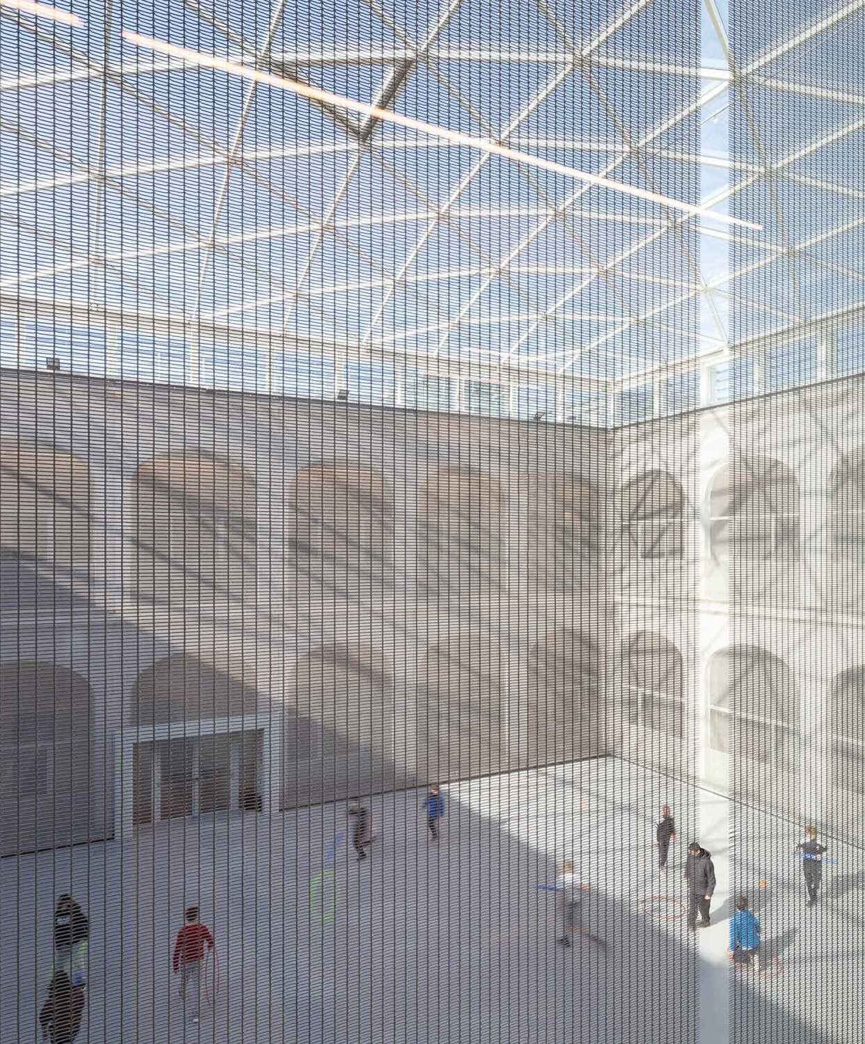 Bei der Transformation wurden die beiden Patios von Außen- zu Innenräumen umstrukturiert.