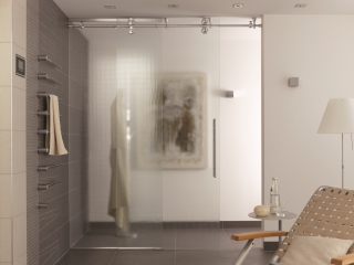Das Ornamentglas Master-Carré von Saint-Gobain ist für den Innen- und Außenbereich geeignet. 