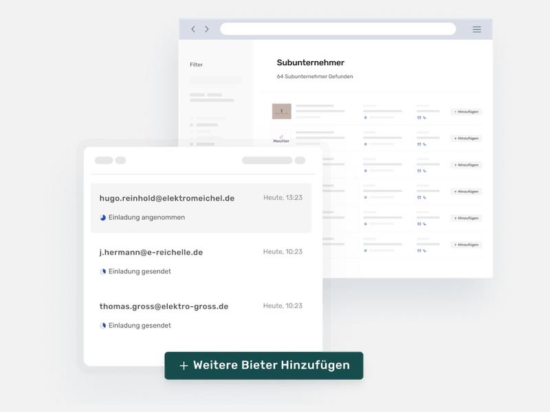 Potenzielle Bieter können über eigene Kontaktlisten oder über das Tenera-Netzwerk angefragt werden.