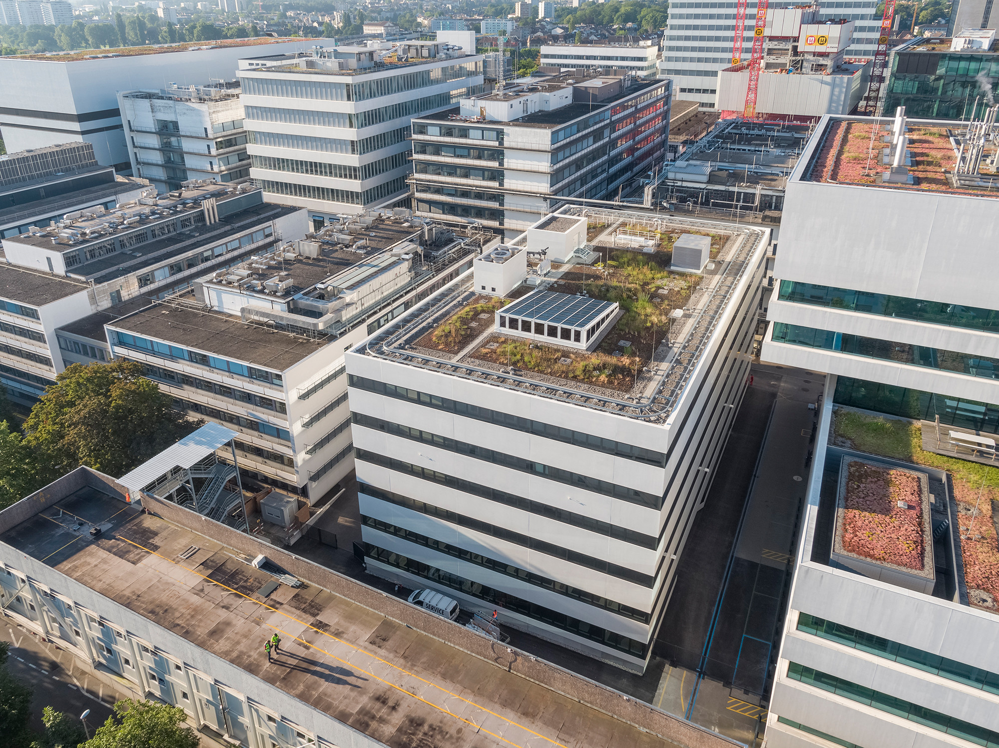 Entworfen wurde das Forschungsgebäude von Hammeskrause Architekten aus Stuttgart. 