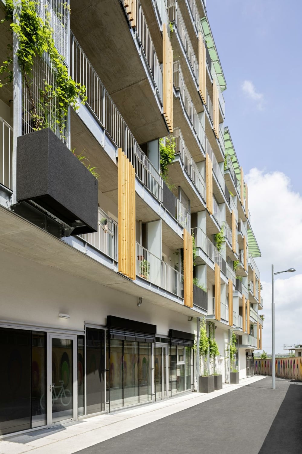 In einigen Jahren soll die Begrünung in den Pflanzgefäßen auf den Balkonen die Fassade überziehen. 