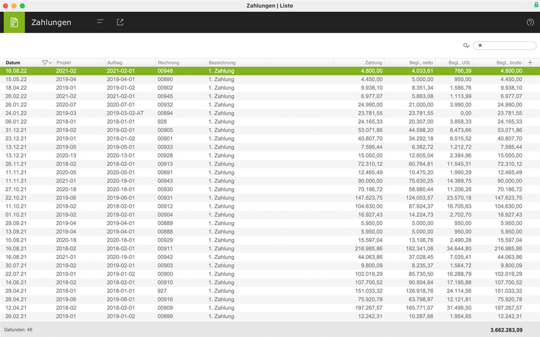 Mit dem Baustein „Rechnungen“ der Bürosoftware PROJEKT PRO lassen sich auch Zeithonorare einfach verrechnen.