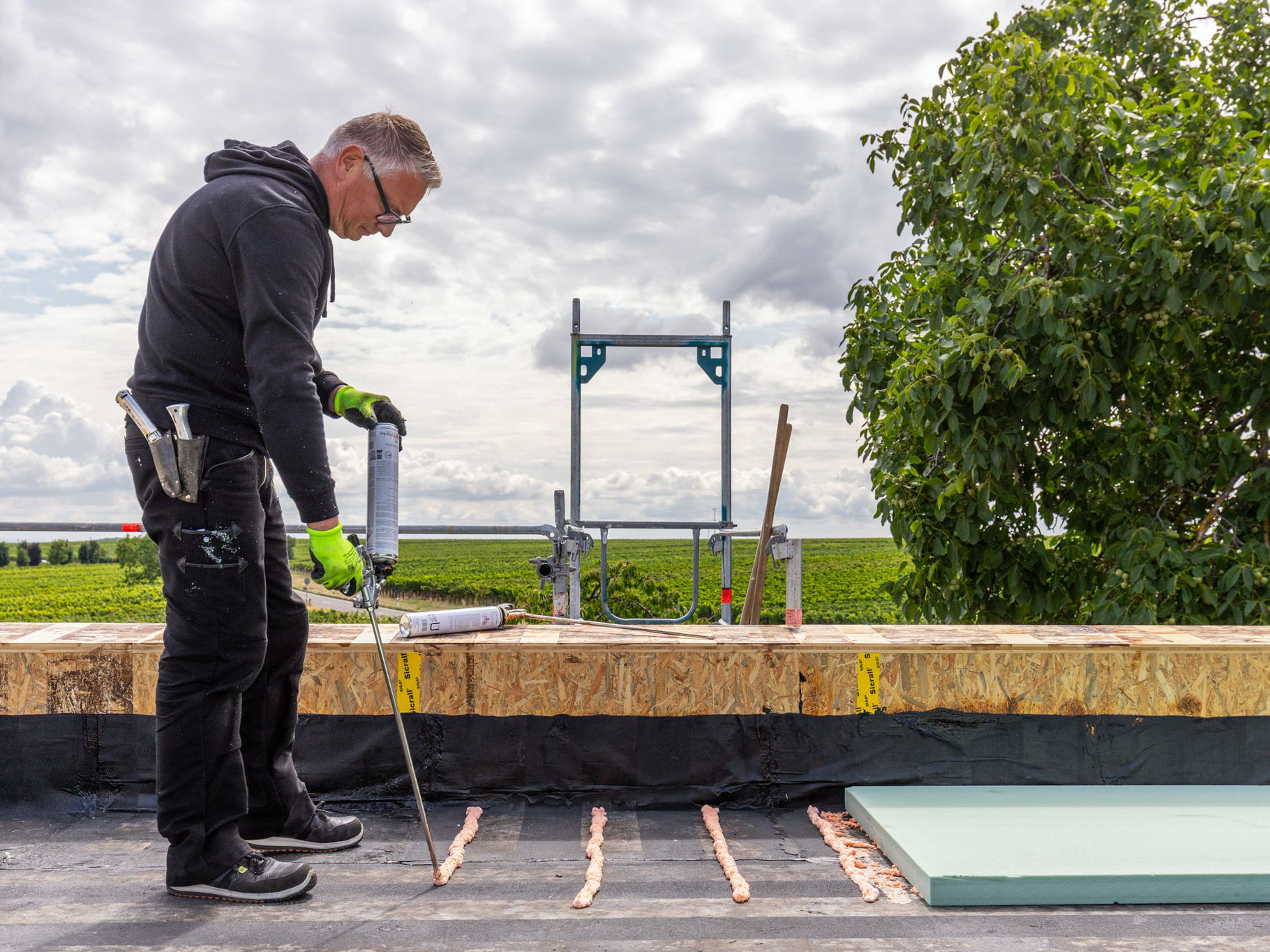 Die Dämmplatte PETTherm 50 kam erstmals als Fladachdämmung bei einem Wohnhaus im rheinpfälzischen Edesheim zum Einsatz.
