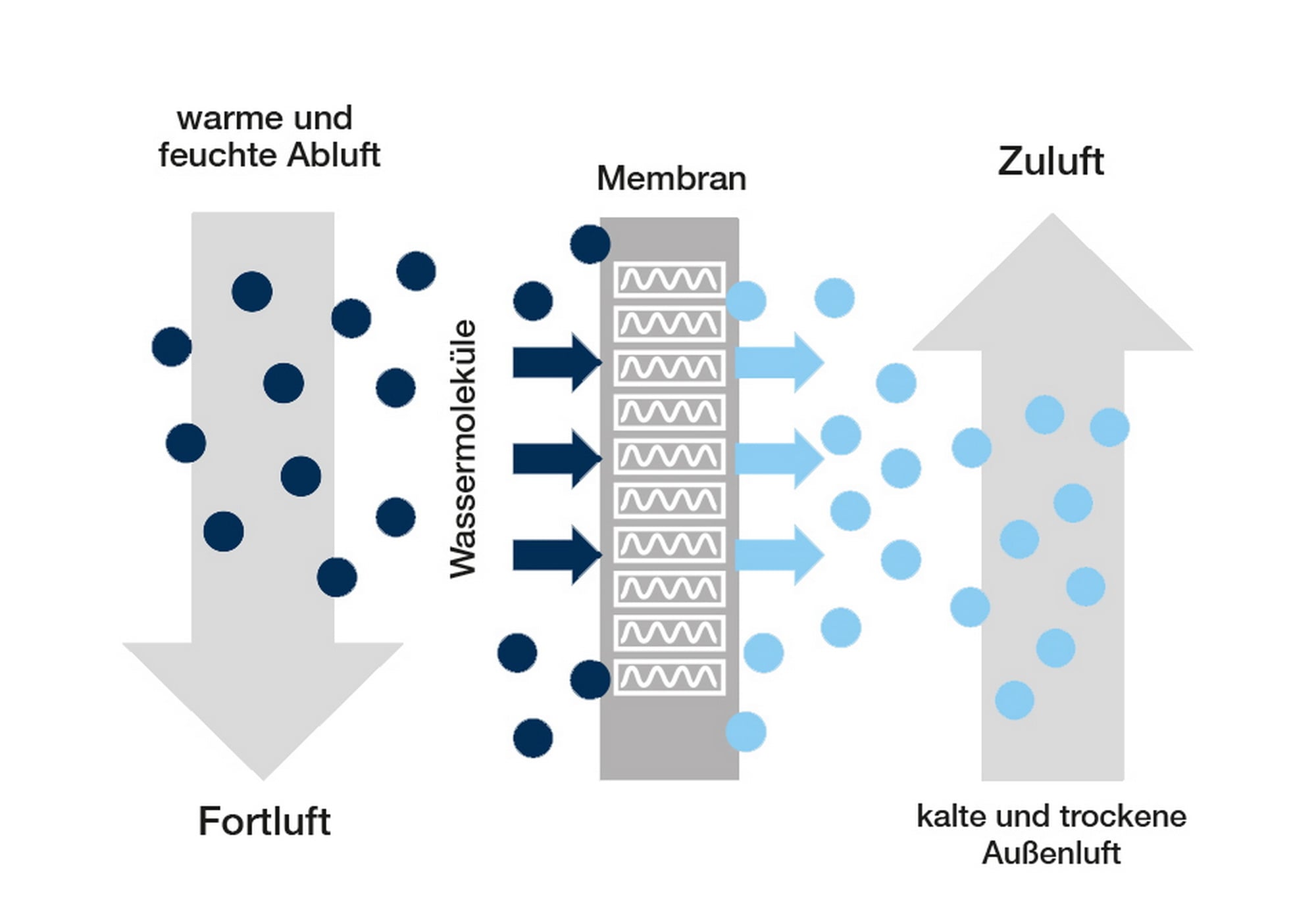 Mit speziellen Enthalpie-Wärmetauschern kann die Zuluft nicht nur vorgewärmt, sondern auch befeuchtet werden.