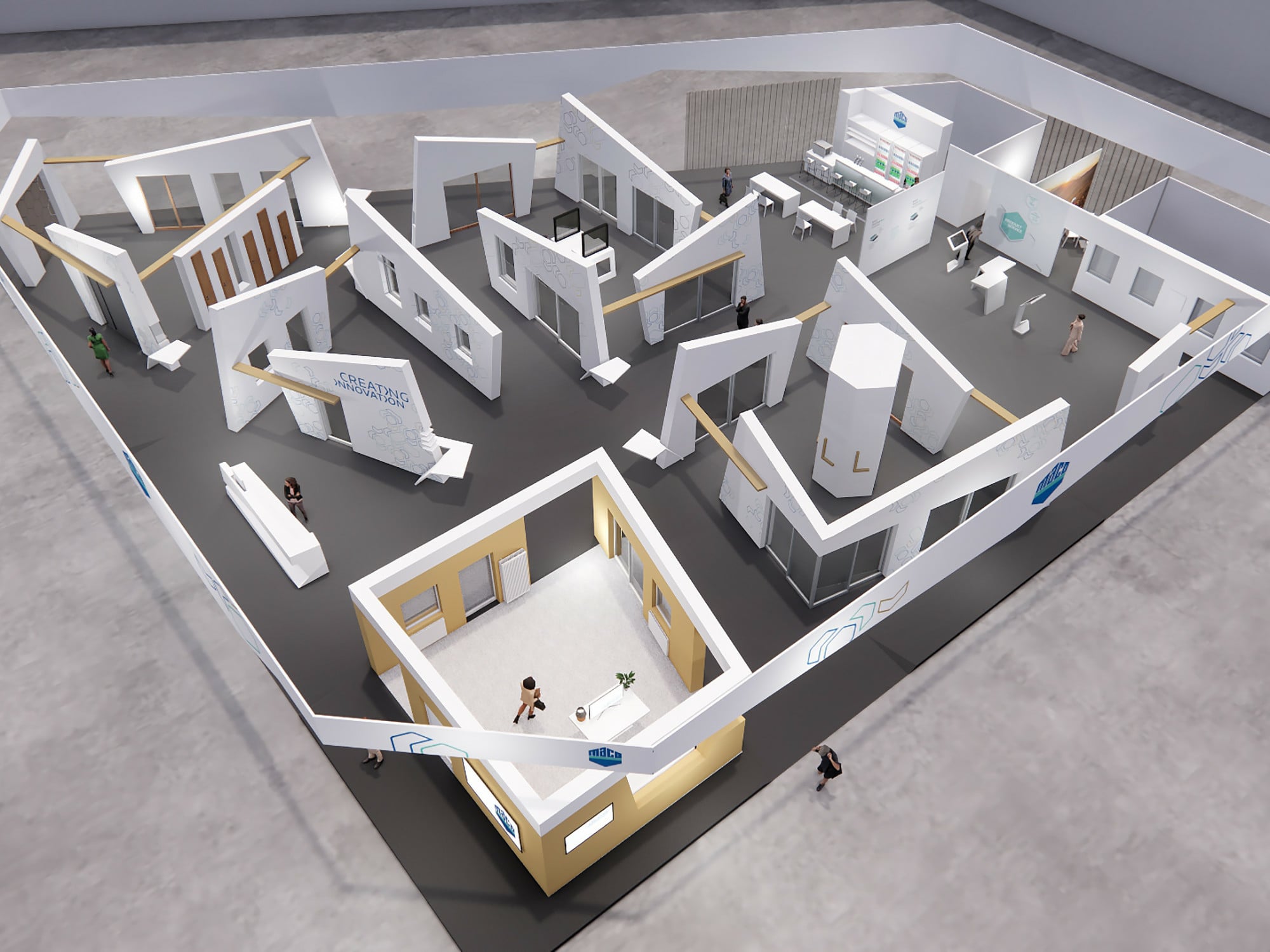Der Maco Messestand auf der Fensterbau Frontale 2024 als Modell. 