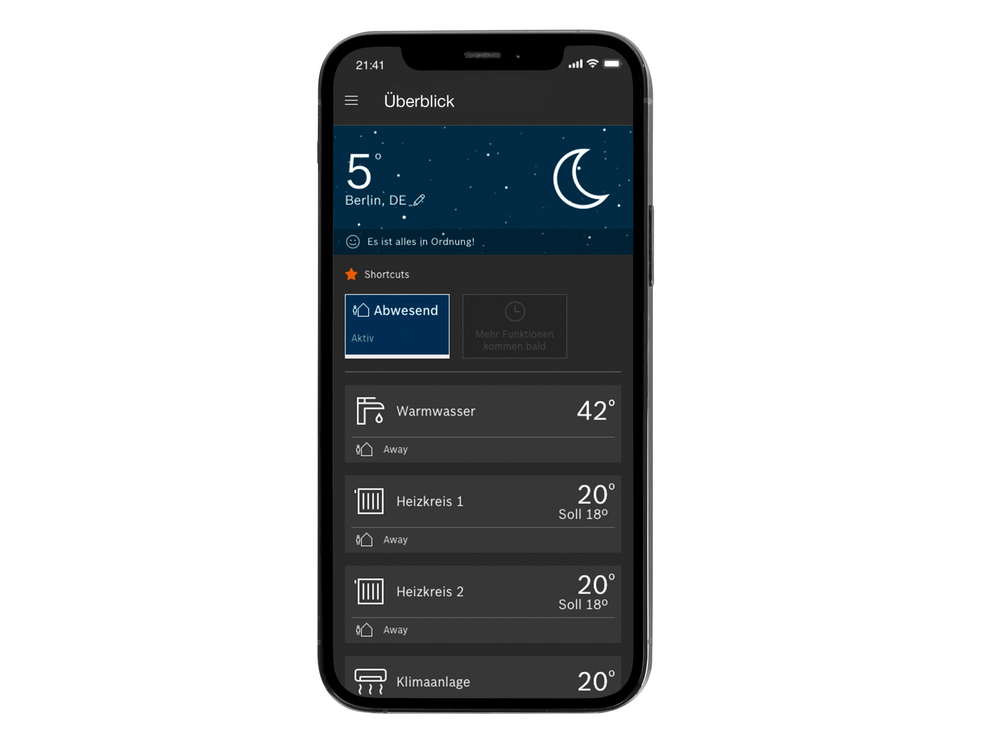 Die Lüftungsgeräte der Reihe Logavent HRV von Buderus lassen sich auch einfach per Smartphone über die App MyBuderus steuern, in die das gesamte Haustechnik-System integriert ist.