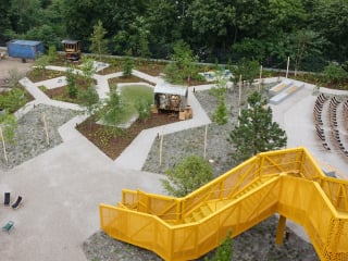 Regenwasserbewirtschaftung und -rückhaltebecken auf dem Gelände der Atelier Gardens in Berlin, Planung: MVRDV und Hirschmüller Schindele Architekten