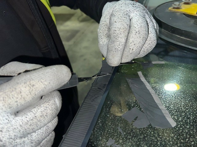 Überprüfung der adhäsiven Klebequalität mittels Schäl-Haftversuch im Rahmen von Deglazing-Untersuchungen