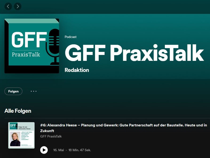 Der Podcast GFF PraxisTalk ist auf allen gängigen Streaming-Plattformen verfügbar. 