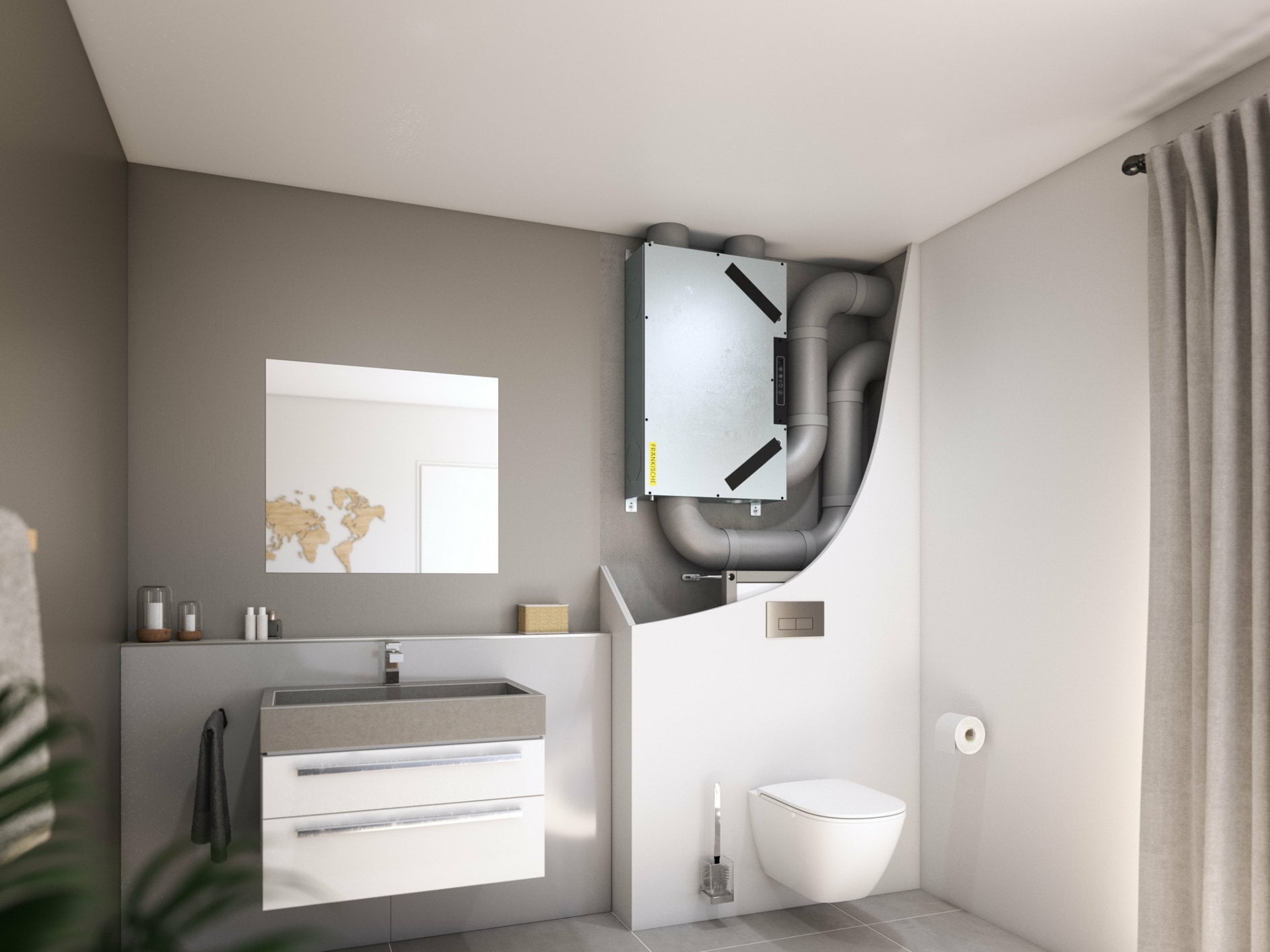 Das kompakte Lüftungsgerät profi-air 130 flat eignet sich besonders für kleinere Wohnungen mit Luftmengen von 40 bis 130 m³/h.