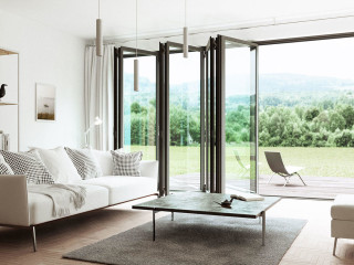 Glas-Faltwände in zehn verschiedenen Varianten hat der Hersteller Solarlux im Sortiment.