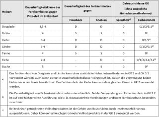 Natürliche Dauerhaftigkeit von Holzbauteilen