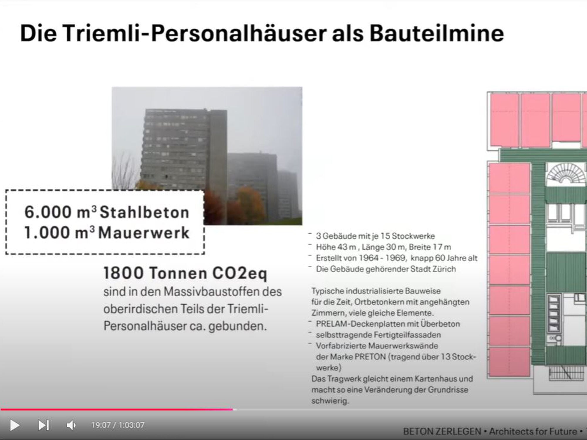 Charlotte Bofinger, Bauingenieurin bei Zirkular, spricht im Seminar „Beton zerlegen“ über die Wiederverwendung von Bauteilen.