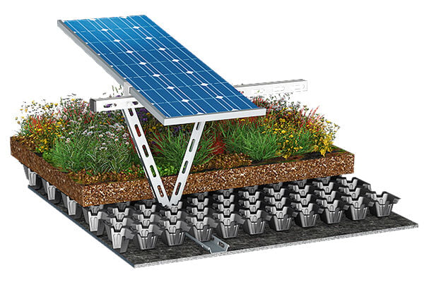BauderSolar Extensiv Photovoltaikgründach industrial