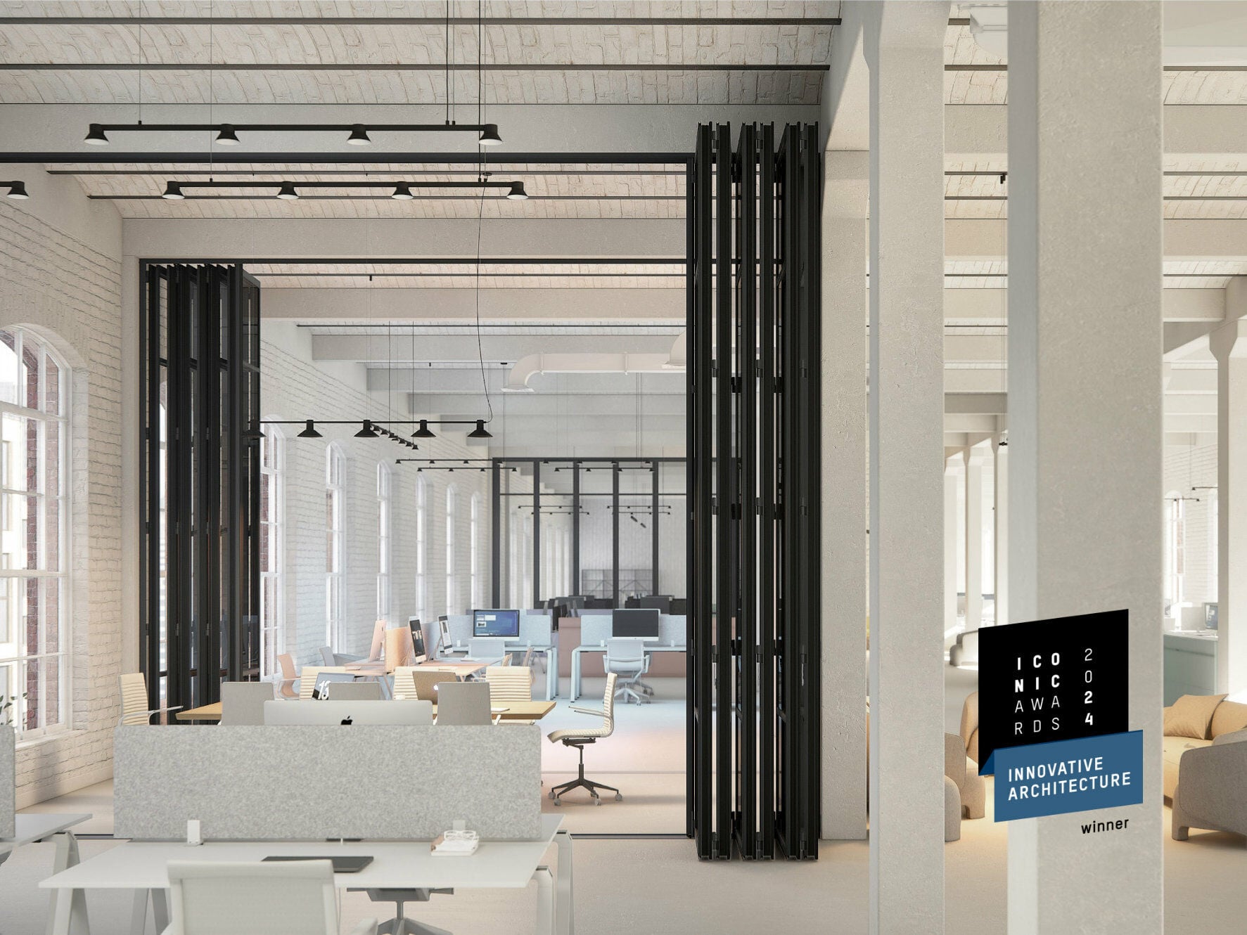 Das Trennwandsystem Flexa von Solarlux wurde als „Winner“ in der Kategorie „Produkte“ mit den ICONIC AWARDS 2024: Innovative Architecture ausgezeichnet.